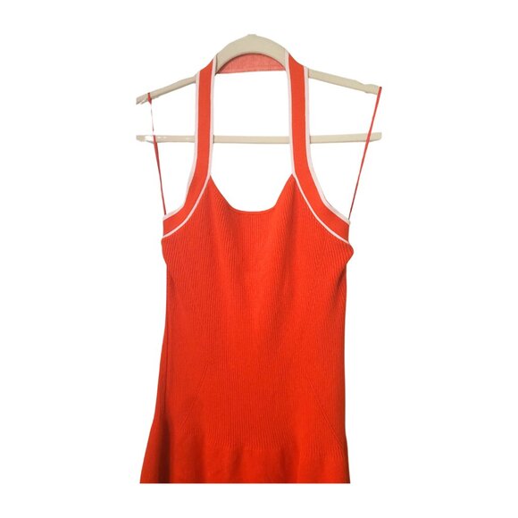 $88. Anthropologie Daily Practice Full Speed Red Halter Dress. Size M. - Picture 8 of 11